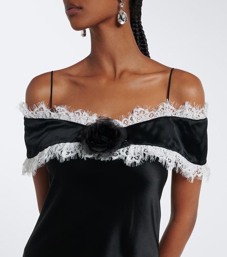 Robe midi en satin à dentelle - Rodarte - Modalova
