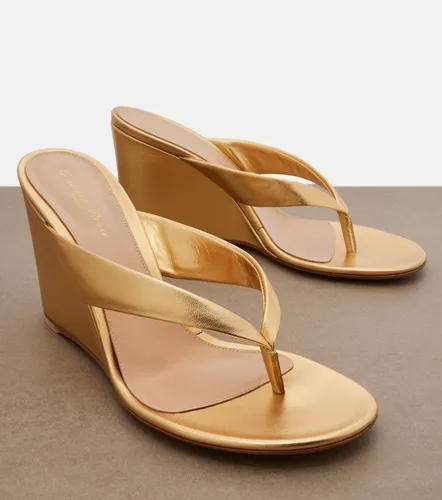 Mules compensées en cuir - Gianvito Rossi - Modalova