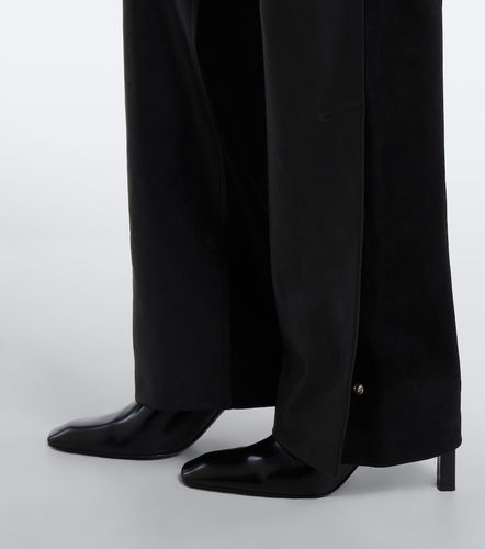 Pantalon droit en cuir et daim - Sportmax - Modalova