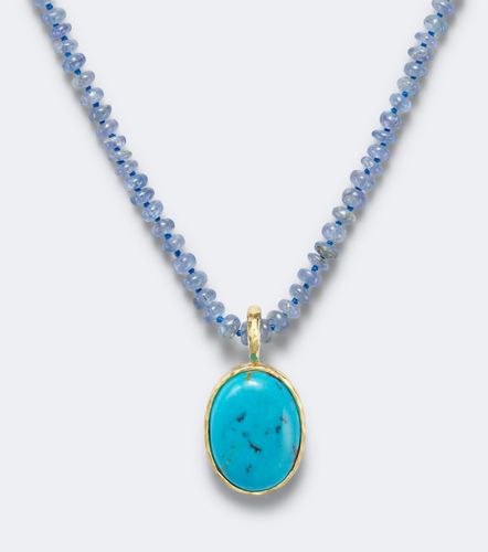 Collier Hidden Gem en or 18 ct avec tanzanites et turquoises - Octavia Elizabeth - Modalova