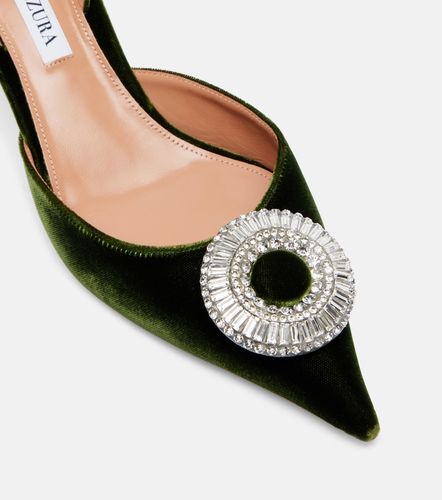 Escarpins slingback Crystal Hoop 50 en velours - Aquazzura - Modalova