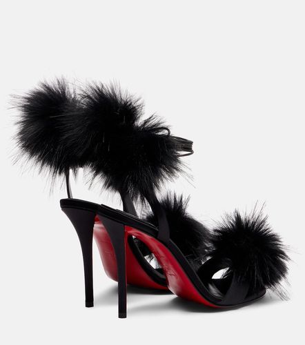 Sandales Patapompom 100 en crêpe de satin - Christian Louboutin - Modalova