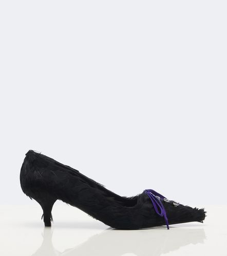 Prada Escarpins en satin et plumes - Prada - Modalova