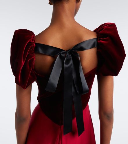 Robe midi en satin de soie et velours - Rodarte - Modalova