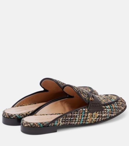 Mules en bouclé à finitions en cuir - Gianvito Rossi - Modalova