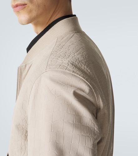 Veste bomber en cuir à effet croco - Tom Ford - Modalova