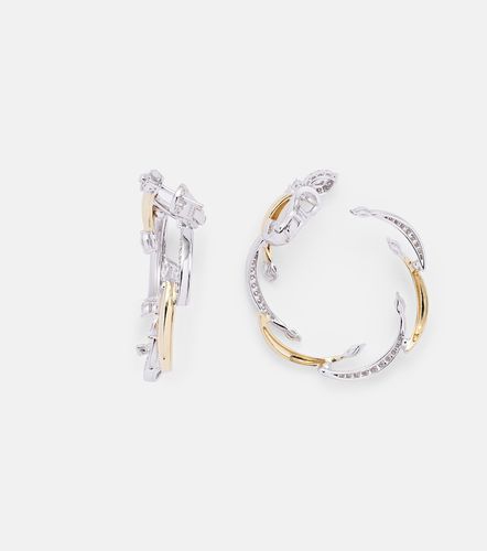 Boucles d'oreilles Golden Strada en or jaune et blanc 18 ct et diamants - Yeprem - Modalova