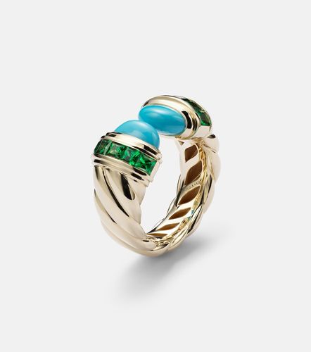 Bague Sculpted Cable en or 18 ct et turquoise - David Yurman - Modalova