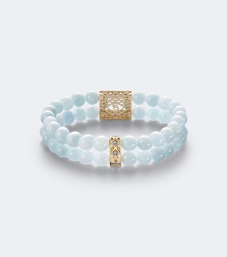 Bracelet Multi Spacers en or 14 ct à perles et pierres précieuses - Sydney Evan - Modalova