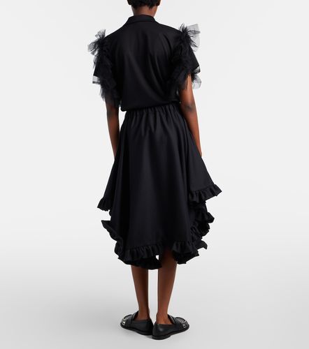 Kei Ninomiya Jupe midi en laine à volants superposés - Noir Kei Ninomiya - Modalova