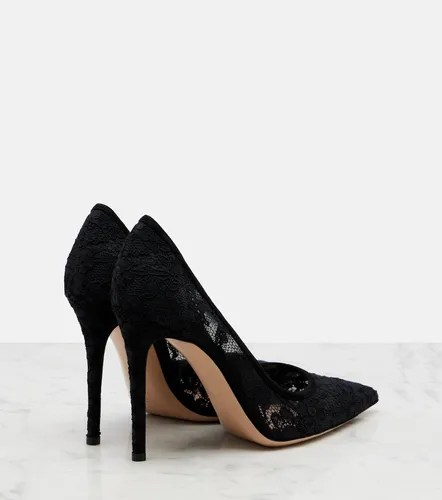 Escarpins Claudia en dentelle et daim - Gianvito Rossi - Modalova