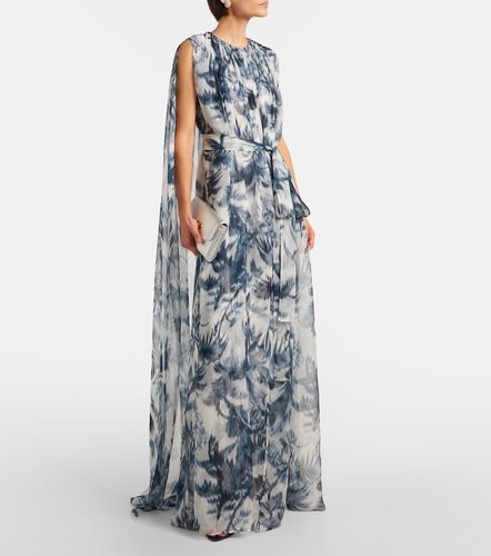 Robe longue en soie à cape - Oscar de la Renta - Modalova