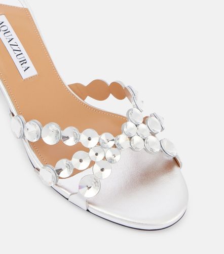 Mules Crystal Mirage en cuir à ornements - Aquazzura - Modalova