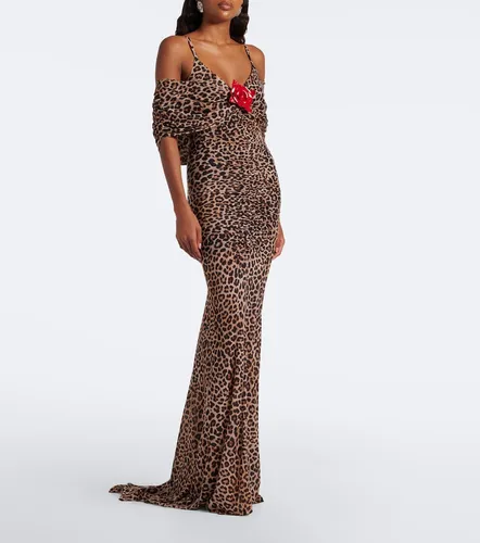 Robe longue à motif léopard - Blumarine - Modalova