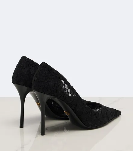 Escarpins en dentelle et cuir - Dolce&Gabbana - Modalova