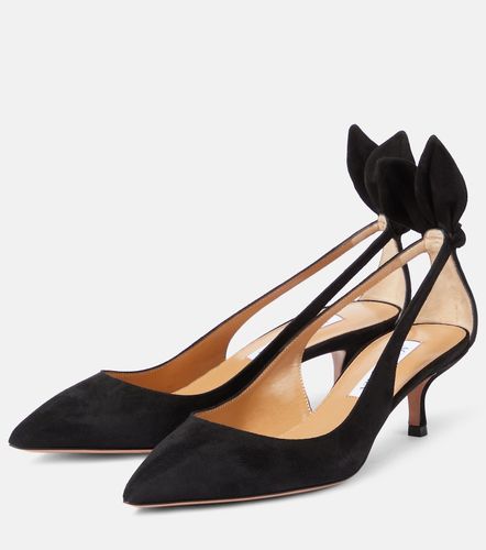 Escarpins Bow Tie 50 en daim - Aquazzura - Modalova