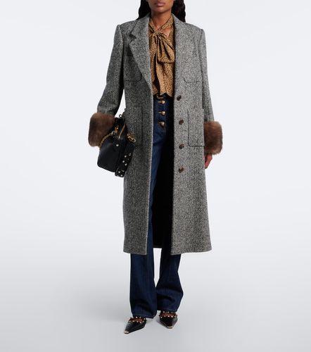 Manteau en laine mélangée à motif chevrons - Valentino Garavani - Modalova