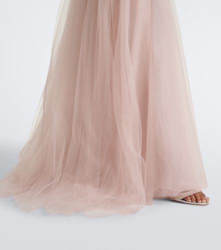 Robe longue Gisella en satin et tulle - Costarellos - Modalova