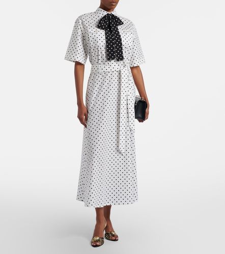 Robe mi-longue en coton à pois - Valentino Garavani - Modalova