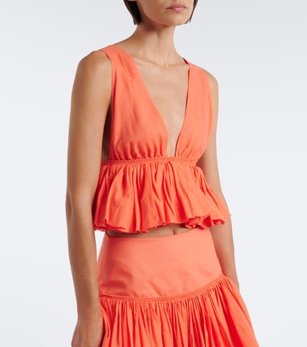 Alaïa Top péplum en coton et lin - Alaia - Modalova