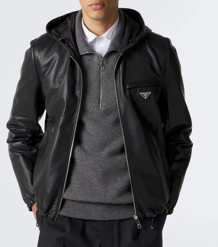 Veste réversible en Re-Nylon et cuir - Prada - Modalova