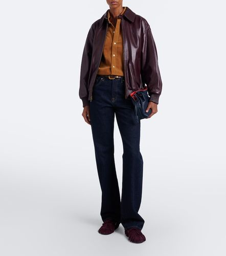 Veste blouson en cuir à logo - Polo Ralph Lauren - Modalova
