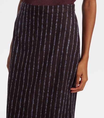 Jupe crayon rayée en laine et mohair - Erdem - Modalova