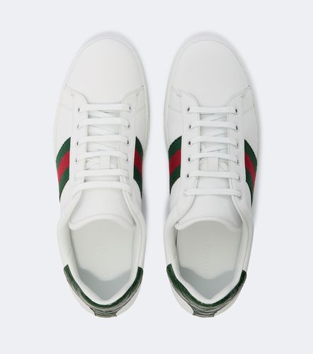 Baskets Ace Web Stripe en cuir - Gucci - Modalova