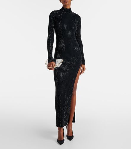 Robe midi en maille de coton à ornements - David Koma - Modalova