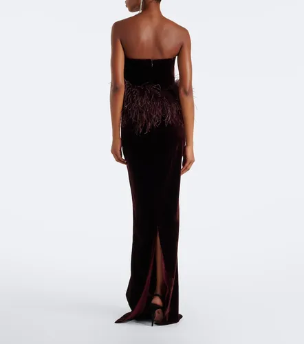 Robe longue bustier en velours à plumes - The New Arrivals Ilkyaz Ozel - Modalova