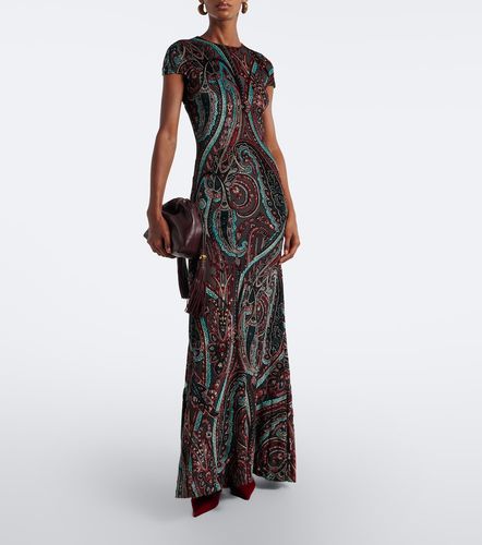 Robe longue en velours dévoré - Etro - Modalova