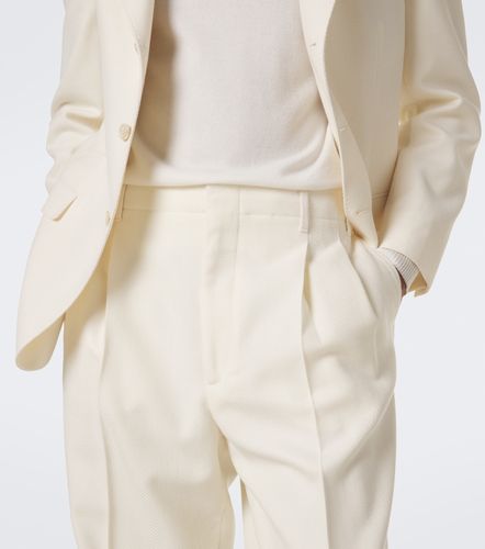 Pantalon droit en laine et coton - Brunello Cucinelli - Modalova