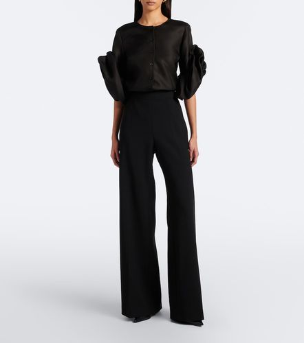 Top en soie à appliqués floraux - Carolina Herrera - Modalova