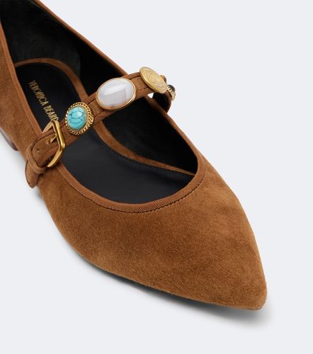 Ballerines Mary Jane en daim à ornements - Veronica Beard - Modalova