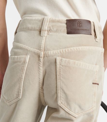Pantalon droit en coton à taille mi-haute - Brunello Cucinelli - Modalova