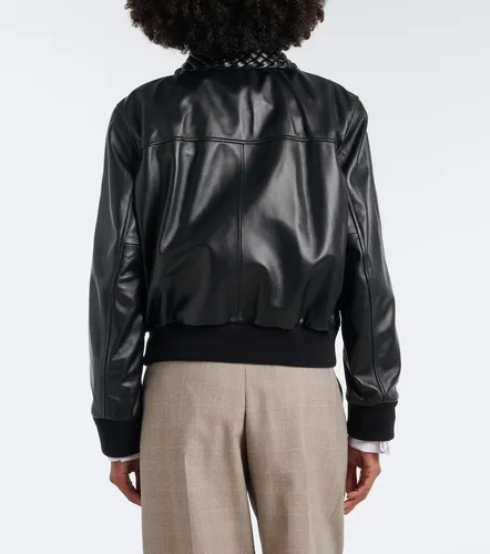 Veste blouson en cuir Intrecciato - Bottega Veneta - Modalova