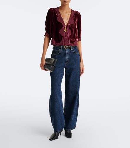 Top Ursula en velours à dentelle - Rixo - Modalova