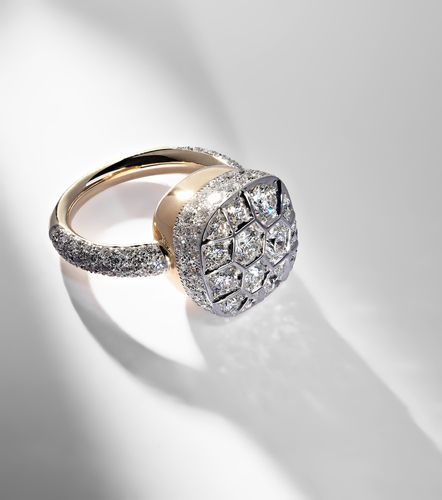 Bague Nudo Assoluto en or rose et blanc 18 ct et diamants - Pomellato - Modalova