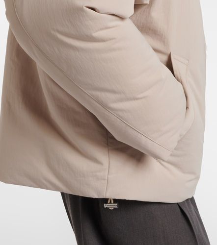 Veste doudoune à col en cuir Intrecciato - Bottega Veneta - Modalova