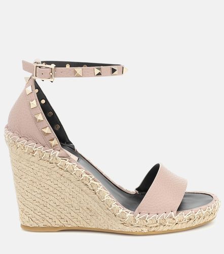 Sandales compensées Rockstud Double en cuir - Valentino Garavani - Modalova