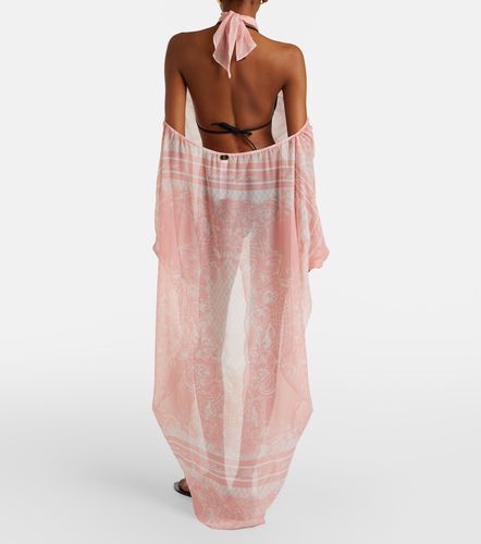 Robe de plage en soie à imprimé - Balmain - Modalova