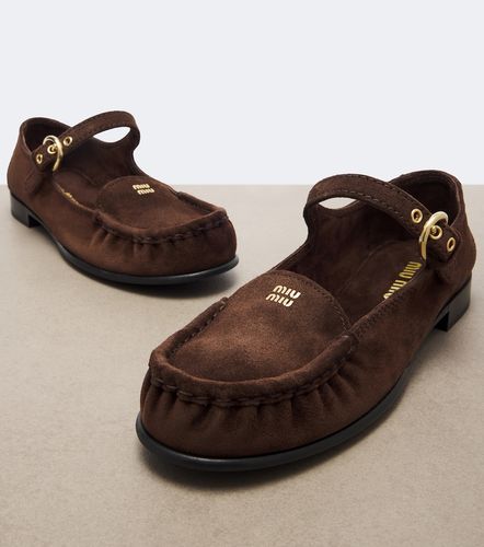 Ballerines Mary Jane en daim - Miu Miu - Modalova