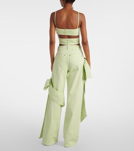 Blumarine Top en jean à nœud - Blumarine - Modalova