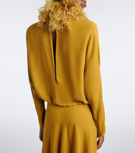 Robe midi en soie à plumes - Valentino Garavani - Modalova