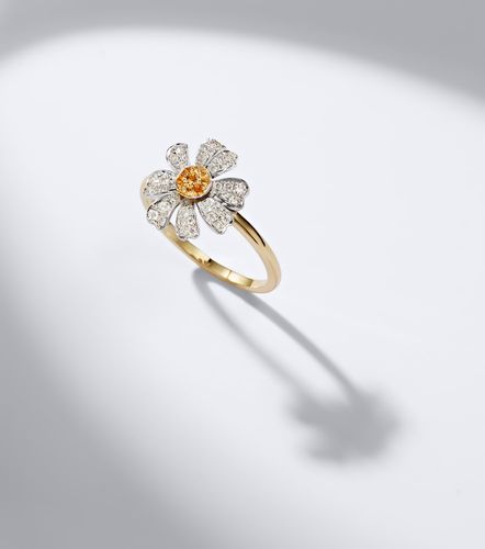 Yvonne Léon Bague Marguerite en or 9 ct, diamants et citrines - Yvonne Leon - Modalova