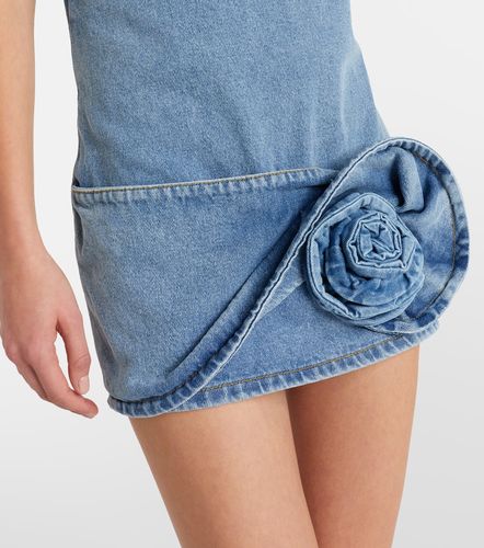 Robe en denim à appliqués floraux - Magda Butrym - Modalova