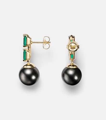 Boucles d'oreilles en or 18 ct, perles et émeraudes - Suzanne Kalan - Modalova