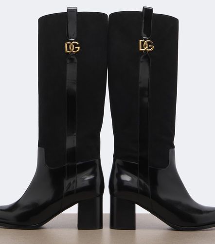 Bottes DG en daim et cuir - Dolce&Gabbana - Modalova