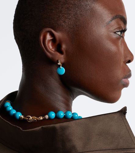 Boucles d’oreilles en or 18 ct, diamants et turquoises - Suzanne Kalan - Modalova