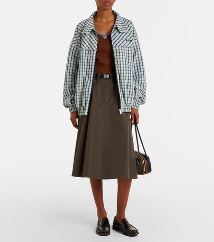 Veste en coton mélangé à carreaux - Prada - Modalova